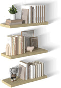 12 Inch Deep Floating Shelves for Wall 3 Pack Floating Shelfs Large Storage Space Wall Decor Display Shelf for Bathroom Living Room Bedroom Kitchen 30" W x 12" D x 1.2" H Natural Wood