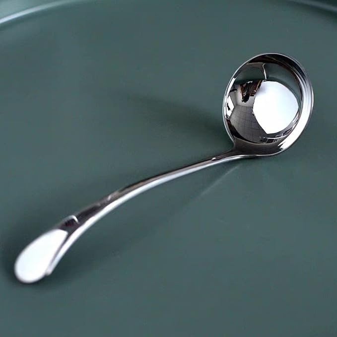 Small Ladle 18/10 Stainless Steel Sauce Ladle for Spooning Sauces or Gravies, 7.9 Inch 1 Pack (Color:Silver)