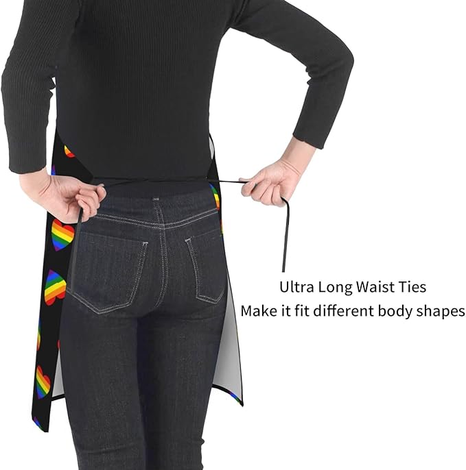 LGBT Aprons Gay Aprons with Pockets and Adjustable Rainbow Apron for Gardening Cooking Kitchen