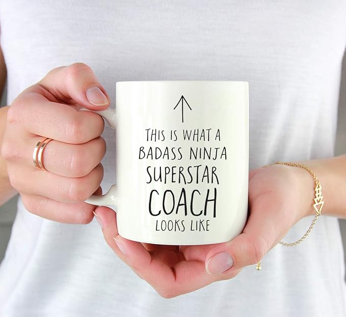 Andaz Press Funny 11oz. Ceramic Coffee Tea Mug Gift, This is What a Badass Ninja Superstar Coach Looks Like, 1-Pack, Birthday Christmas Gift Ideas Coworker