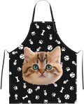 Custom Dog Face Apron for Men Women, Personalized Photo Bib Apron with Pockets, Customized Chef Aprons