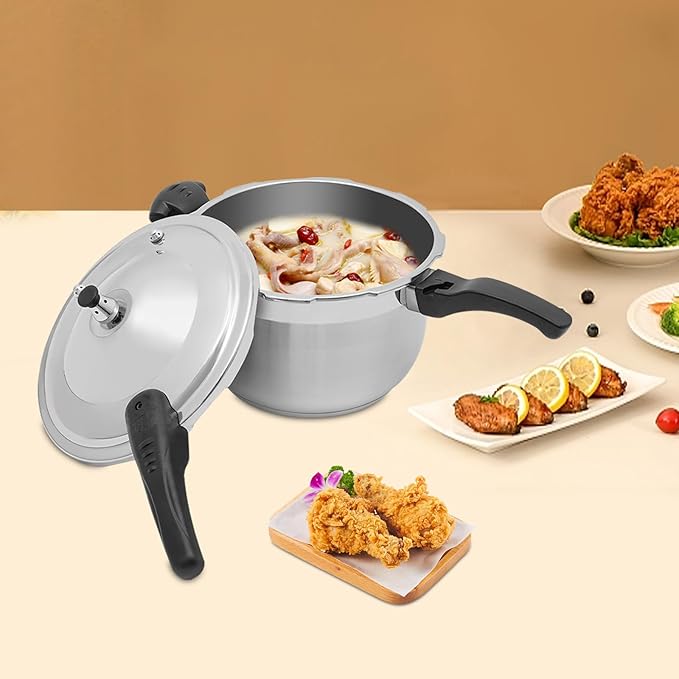 8L Pressure Cooker,80Kpa High Pressure Stovetop Cooker, 11inch 304 Stainless Steel Pressure Stewing Pot with Handle for Commercial & Home Use (8L/8.45 Qt)