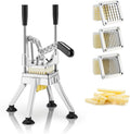 Commercial Vegetable Chopper Potato Dicer & Fruit Slicer, Stainless Steel French Fry Cutter with 3 Replacement Blades(1/2 Inch, 3/8 Inch and 1/4 Inch Blades) for Restaurants & Home Kitchen