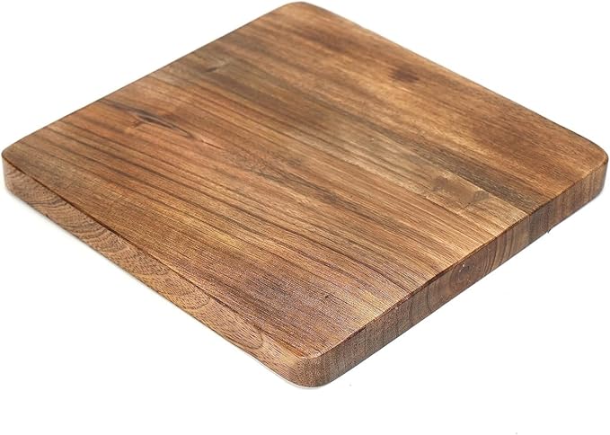 Handcrafted Square Wooden Decorative Tray – Floral Design Wooden Serving Plate, Snack Platter, Candle Bowl & Coffee Table Décor 6 inch x 6 inch x 0.75 inch (Square Floral)