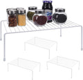 Large (16.1 x 10.2 Inch) Cabinet Storage Shelf Rack, Shelves，Kitchen Counter and Cabinet Shelf, Storage Rack Organizer for Kitchen, Fridge, Cabinet, Bathroom Cupboard (White, 4)