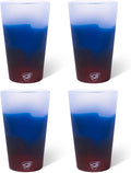 Silipint 16oz Silicone Pint Glass – Unbreakable BPA-Free Reusable Silicone Drinking Cup – Flexible Dishwasher Microwave & Freezer Safe – Stemless Glass for Water Coffee Smoothies, Pack of 4