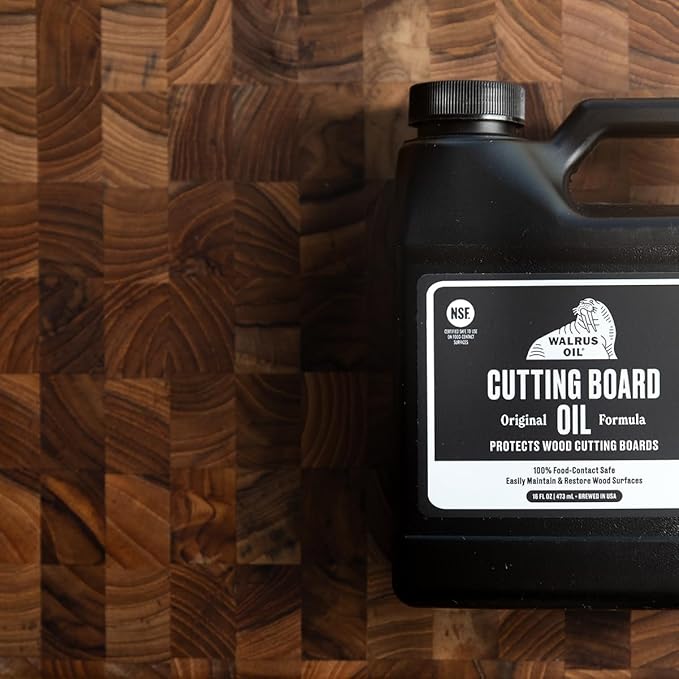 WALRUS OIL - Cutting Board Conditioner, Wood Wax, Cutting Board Feet, and Rag Set. for Cutting Boards, Butcher Blocks, Wooden Spoons, and Bowls. 100% Food-Contact Safe.
