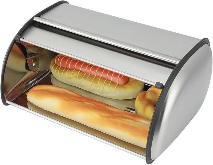 Bread Storage Box, Large Capacity Stainless Steel with Non Slip Base, for Bread Cake Container