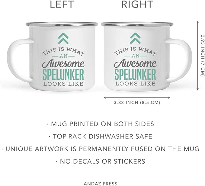Andaz Press 11oz. Stainless Steel Campfire Coffee Mug Gift, This is What an Awesome Spelunker Looks Like, 1-Pack, Birthday Gift Ideas Coworker Him Her, Includes Gift Box
