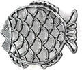 Antique Silver Cast Iron Big Fish Trivet 8" - Sea Decor - Coastal Beach Decor
