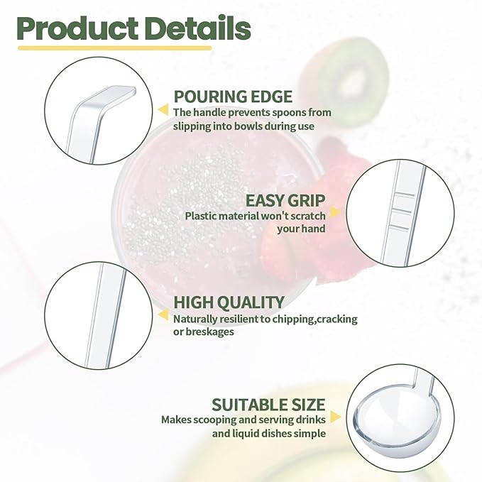 18 Pcs 1 Oz Small Ladle 7.87 Inches Mini Ladles for Serving Sauce, Soup, Dressing, Punch Bowl, Gravy, Cocktail, Fruit Juices – Clear Plastic Long Handle Ladles for Parties
