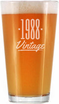 Vintage 1988 Pint Glass for Beer - 37th Birthday Gifts for Men or Women Turning 37 - Fun Bday Party Decor - 16 oz
