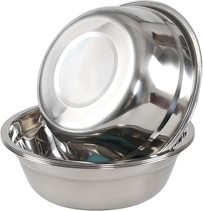 Xyskin Set of 4 Stainless Steel Mixing Bowl Set, Metal Serving Bowls, Great for Cooking, Baking, Prepping