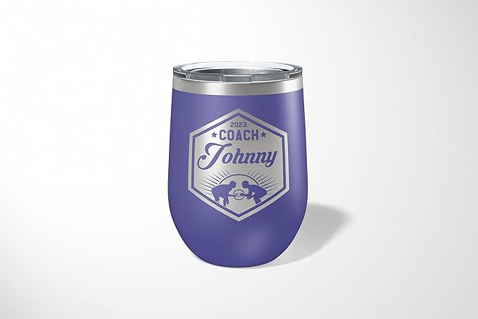 Wrestling Coach gifts, Tumbler, Coach tumbler, Wrestling gifts, Coach Beer glass, Coach gift, Wrestling Coach, Coach gifts, Wrestling Coach (Wrestling Hexagon, Purple, 12oz Wine Tumbler)