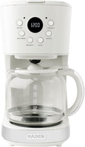 HADEN Coffee Machine, 12 Cup Programmable Drip Coffee Maker, Ivory & Chrome