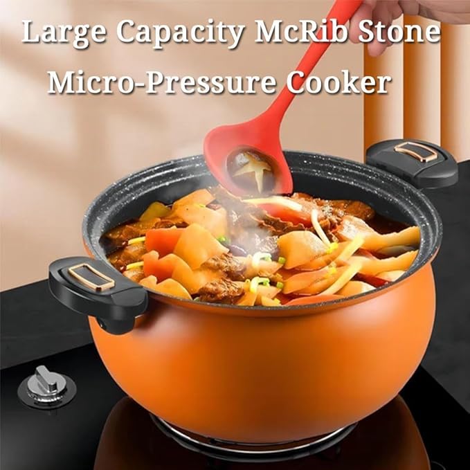 8QT Multifunctional Large Capacity Non-stick Pressure Cooker, 8QT Micro Pressure Cooker with Anti-Scalding Handle & Visible Glass Cover,Transparent Glass Cover, for Induction Cookers Gas Stoves (C)