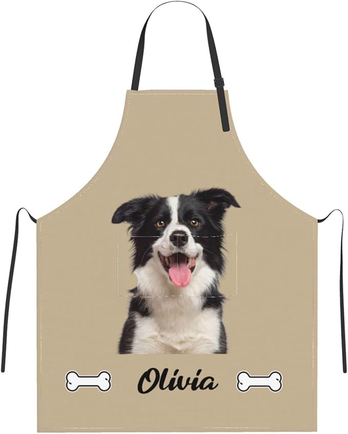 Custom Face Apron for Men Women, Personalized Photo Apron with Pockets, Customized Kitchen Aprons