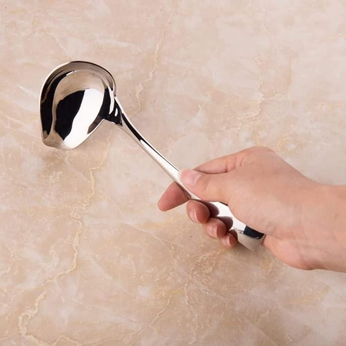 IMEEA 7inch Small Gravy Ladle 18/10 Stainless Steel Soup Ladle with Spout for Sauces, Set of 2