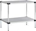 Omega Shelving Storage | 2 Tier Starter Shelving Unit 36" Deep x 36" Wide x 36" High - 800 lb Capacity per Shelf, Adjustable Wire Shelving, Tool-Free Assembly |Chrome Shelving