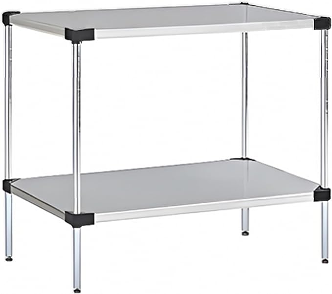 Omega Shelving Storage | 2 Tier Starter Shelving Unit 18" Deep x 24" Wide x 36" High - 800 lb Capacity per Shelf, Adjustable Wire Shelving, Tool-Free Assembly |Black Shelving