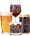 Blue Ridge Mountain Gifts - Las Vegas Souvenir - Nevada Glassware Gift, Etched City Map, Laser Engraved and Dishwasher Safe