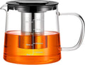PARACITY Glass Teapot Stovetop 33oz/1000ml, Tea pot with Removable 18/8 Stainless Steel Infuser, Borosilicate Clear Tea Kettle, Teapot Blooming and Loose Leaf Tea Maker Tea Brewer for Camping