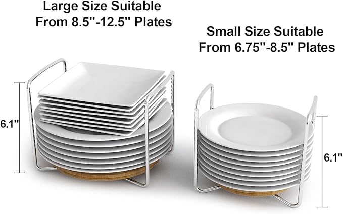 Adjustable Bamboo Dish Drying Rack - Stainless Steel 304 Dish Rack for Kitchen | Counter Home Essentials for Efficient Dish Organization and Drying (Natural, 1*Small&1*Large)