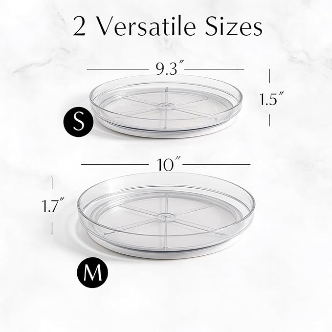 NOSTA Home 2-Pack Lazy Susan Organizer | Rotating Pantry Organizers and Storage | Clear Lazy Susan for Table Top, Cabinet Organizer, Perfume Organizer, Spice Rack Organizer (9", 10")