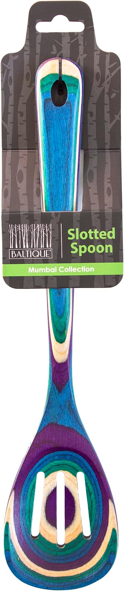 Totally Bamboo Baltique Mumbai Collection 12-1/2" Wooden Cooking Spoon, Safe for Nonstick