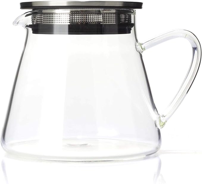 Four Life 841 Teapot Glass, Heat Resistant, 18.9 fl oz (532 ml), For 3 Cups, Lid with Tea Strainer, One Hand, Microwave and Dishwasher Safe, Not Direct Fire, Fuji Glass Teapot