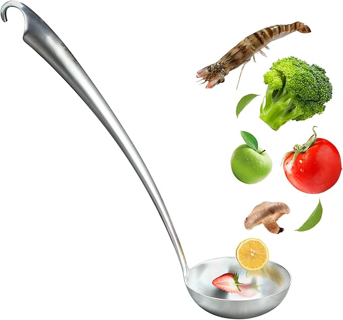 Kitchen Utensils,Contains Soup ladle,Spaghetti Claw,Wok Turner Shovel,Slotted Turner,Colander,Premium Stainless Steel,No rust,Dishwasher Safe