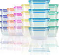 SCANDINOVIA - 25 oz Food Storage Containers with Lids - 24 sets - Dry & Hot Plastic Meal Prep - BPA Free Bento Box - Dishwasher, Microwave and Freezer Safe Stackable Clear Rectangle Bowls
