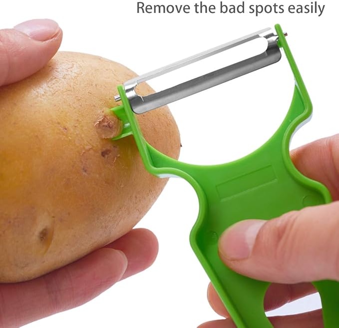 LHS Vegetable Peelers, 3 Pack Potato Peelers for Apple Fruit Carrot Zucchini Cucumber Potatoes, Stainless Steel Shredder Slicer Multifunctional Veggie and Fruit Peeler