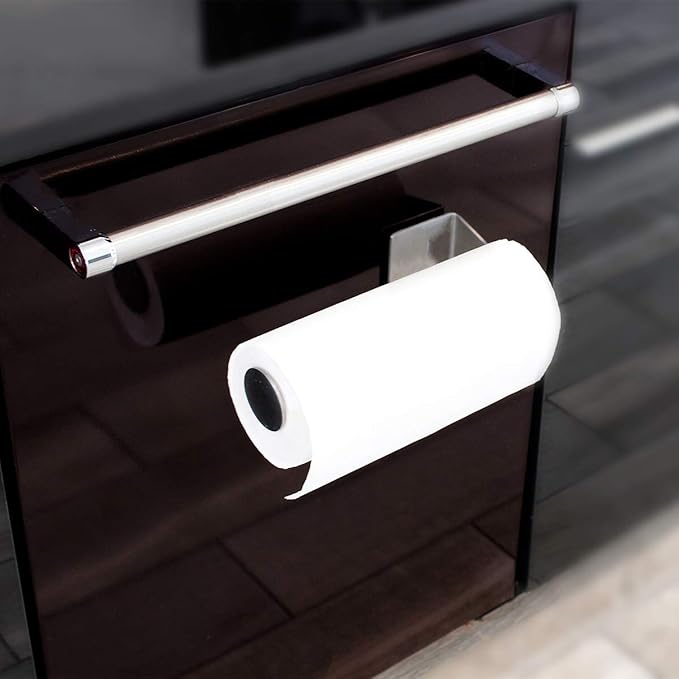 Yukon Glory Magnetic Paper Towel Holder for Refrigerator & Grill, Stainless Steel, Strong Magnet, Rotatable, Non-Scratch Pad