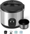 Electric Rice Cooker with One Touch for Asian Japanese Sushi Rice, 10-cup Uncooked/20-cup Cooked, Fast&Convenient Cooker with Steamer, Stainless Steel Housing and Auto Warmer
