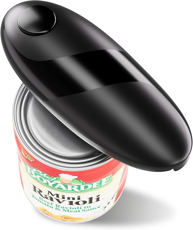 Electric Can Opener for Seniors - One Touch Automatic Kitchen Gadget, Smooth Edge Design for Safety & Arthritis-Friendly Use, Works with All Can Sizes