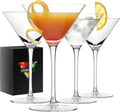 Martini Glasses Set of 4-9 oz, Handmade Premium Crystal Cocktail Glasses, Martini, Cosmopolitan, Manhattan, Gimlet, Pisco Sour, Christmas Gifts for Men Women, Clear
