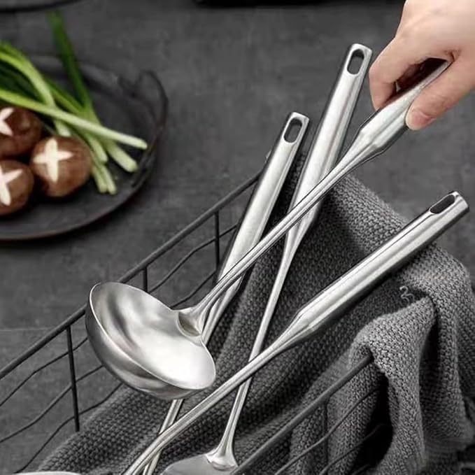 304 18/10 Stainless Steel Kitchen Utensils Set 3 Pack Cooking Utensil, Spatula, Soup spoon, Leaking shovel, Kitchen Tools Set (3)