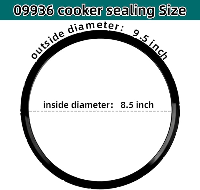 (2-Pack) 09936 Pressure Cooker Sealing Ring with Overpressure Plugs Compatible with Presto Pressure Cooker Various 6-Quart Models Replace 09936 09904 and 50295