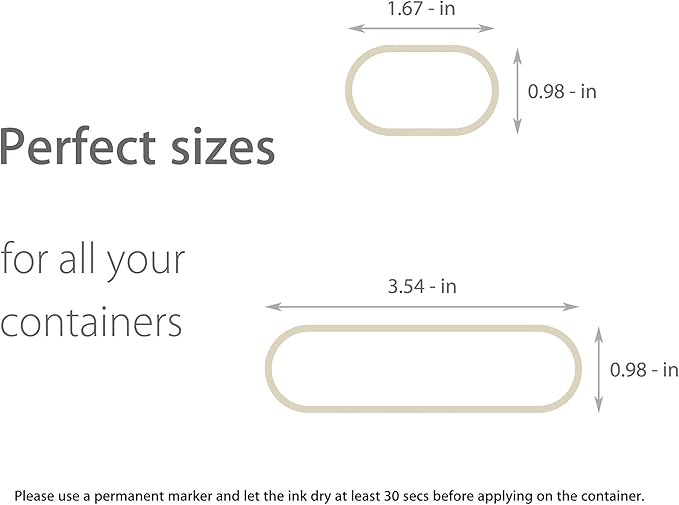 Waterproof Kitchen Labels for OXO POP Food Storage Containers and Home Organization, Pack of 64