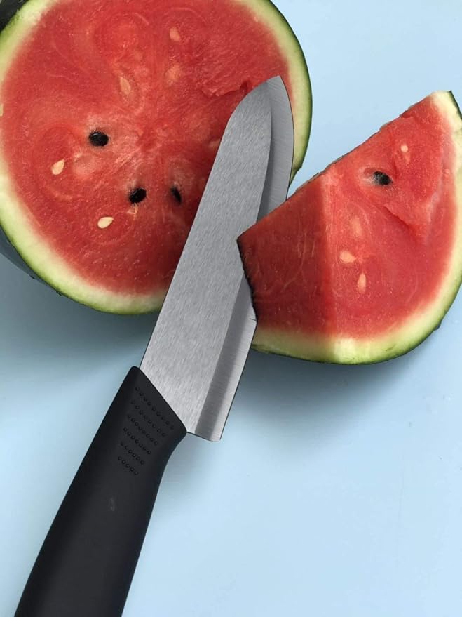 Ceramic Knife Set - Black 5 Piece, 6" Chef, 5" Utility, 4" Fruit, 3" Paring, Peeler