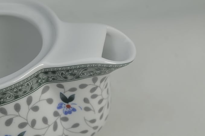 Porcelain Teapot 500ml Kettle with Removable Stainless Steel Infuser (Flower)