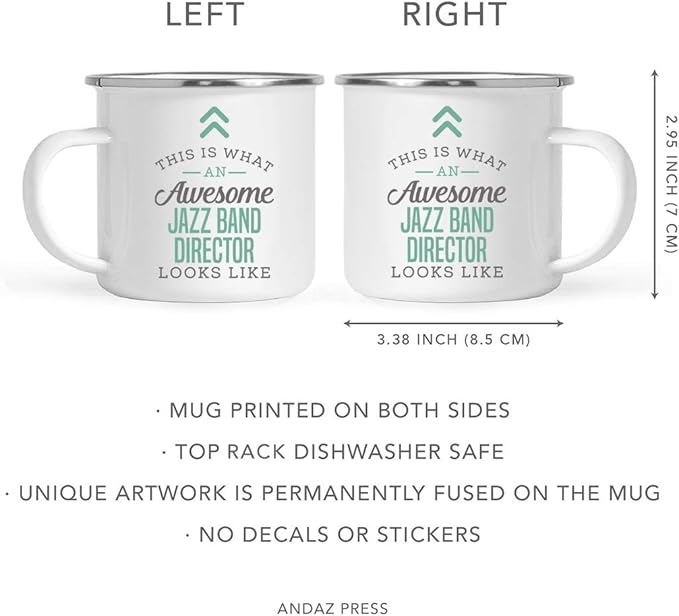 Andaz Press 11oz. Stainless Steel Campfire Coffee Mug Gift, This is What an Awesome Jazz Band Director Looks Like, 1-Pack, Birthday Gift Ideas Coworker Him Her, Includes Gift Box