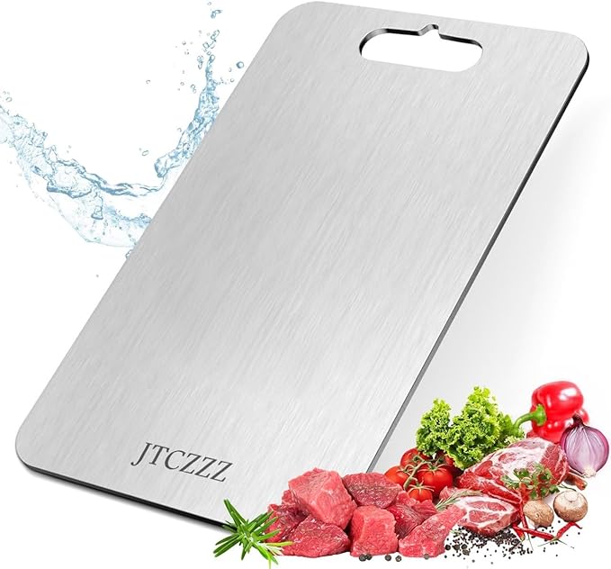 Premium Titanium Cutting Board - 100% Pure Titanium Cutting Boards for Kitchen Use - Durable and Lightweight Cutting Board Accessory for Precise Chopping and Slicing 1PC (14"L x 10"W)