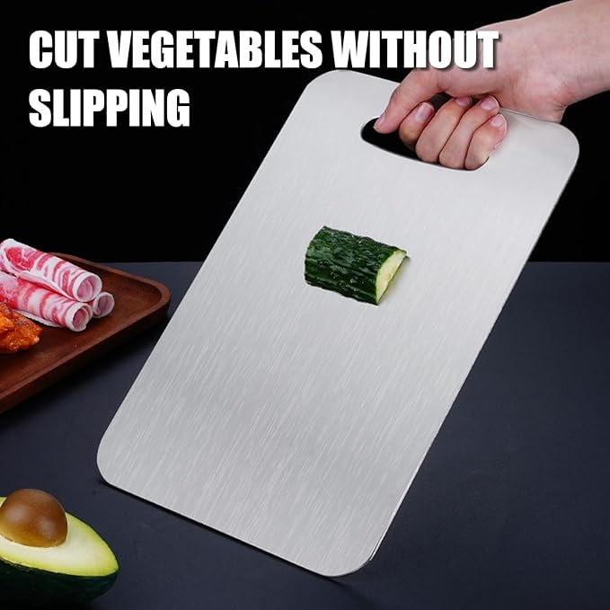 Titanium Cutting Board - 2025 New Upgrade 100% Pure Titanium Cutting Boards for Kitchen Double Sided Titanware Cutting Board,Hygiene Durable Dishwasher Safe Chopping Board (18X12in)
