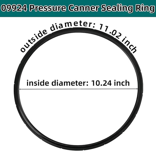 09924 Pressure Canner Sealing Ring & Overpressure Plug for Presto 0128206 0128202 0128203 0128204 0128303 0126306 Pressure Cooker 6 and 8 Quart Cooker Pressure Canner Parts 2-Pack