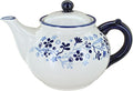 Blue Rose Polish Pottery - Blue Susanna Teapot - 5 Cup Capacity - Hand-Painted Polish Pottery Ceramic Coffee & Tea Server