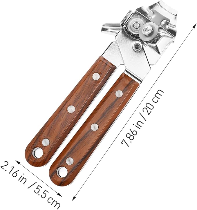 BESTonZON Stainless Steel Manual Can Opener with Grip Handles, Easy Turn Design, Heavy Duty Lid Remover for Seniors, Kitchen and Bar Tool, Smooth Edge
