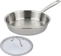 Alva Maestro 9.5" 5-Ply Stainless Steel Frying Pan & Glass Lid – Made Without PTFE/PFOA/PFAS, Non-Toxic & Oven Safe Cookware – Induction Compatible, Even Heat Distribution, Ergonomic Stay-Cool Handle