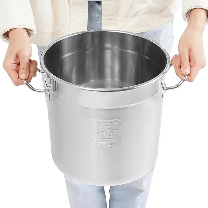 12L/22.2Qt Commercial Large Stock Pot with Lid,Nickel Free Stainless Steel Cookware Healthy Polished Stockpots, Induction Soup Pot for Cooking Home Use